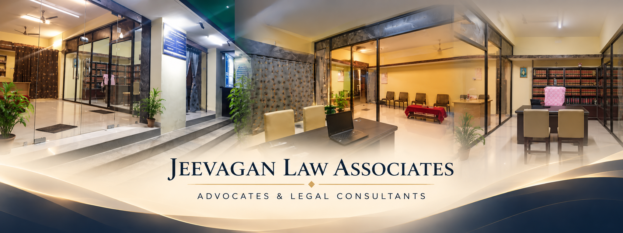 Jeevagan Law Associates, Madurai — law office, legal books and scales of justice